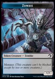 Clue // Zombie (015) Double-Sided Token [Innistrad: Midnight Hunt Tokens] - MTG Single