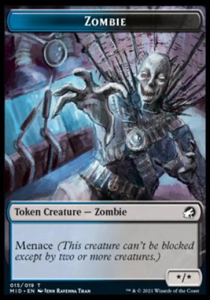 Clue // Zombie (015) Double-Sided Token [Innistrad: Midnight Hunt Tokens] - MTG Single