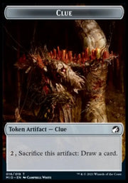 Clue // Zombie (015) Double-Sided Token [Innistrad: Midnight Hunt Tokens] - MTG Single