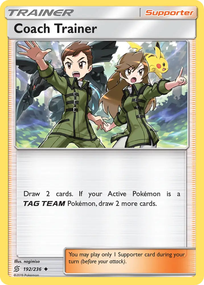 Coach Trainer (192/236) [Sun & Moon: Unified Minds] - Pokemon Single