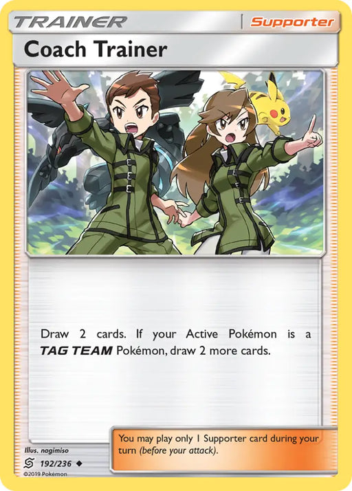 Coach Trainer (192/236) [Sun & Moon: Unified Minds] - Pokemon Single