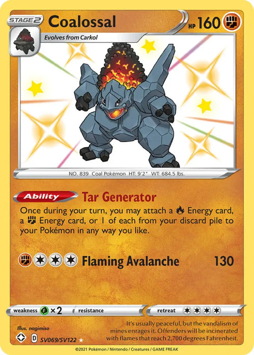 Coalossal (SV069/SV122) [Sword & Shield: Shining Fates] - Pokemon Single