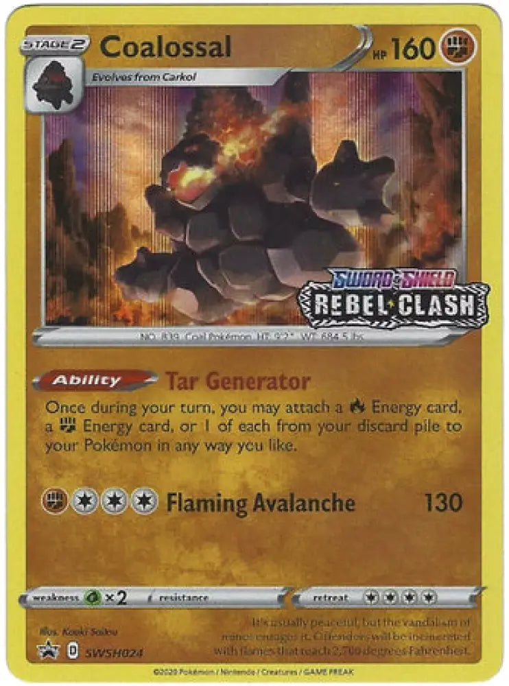 Coalossal (SWSH024) (Prerelease Promo) [Sword & Shield: Black Star Promos] - Pokemon Single