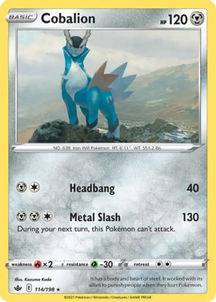 Cobalion (114/198) (Theme Deck Exclusive) [Sword & Shield: Chilling Reign] - Pokemon Single