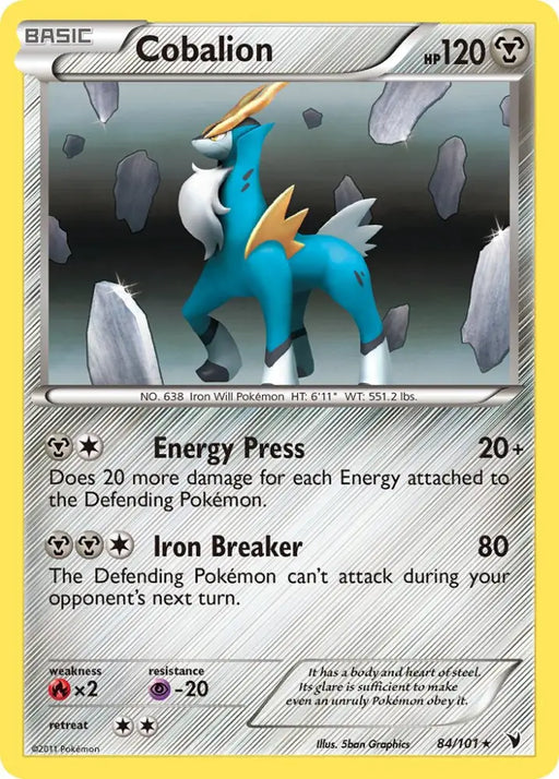Cobalion (84/101) (Battle Arena Deck Exclusive) (Theme Deck Exclusive) [Black & White: Noble Victories] - Pokemon Single