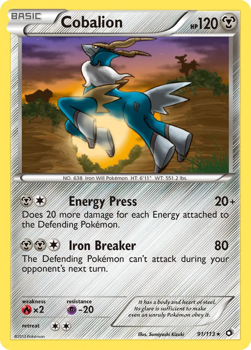 Cobalion (91/113) [Black & White: Legendary Treasures] - Pokemon Single
