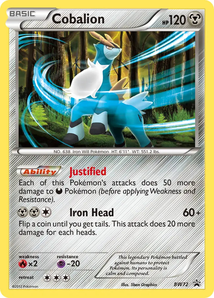 Cobalion (BW72) [Black & White: Black Star Promos] - Pokemon Single