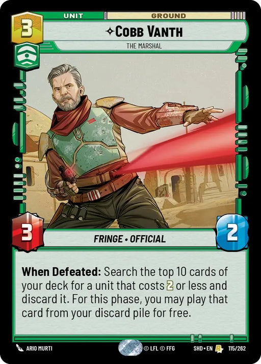 Cobb Vanth - The Marshal (115/262) [Shadows of the Galaxy] - Star Wars: Unlimited Single