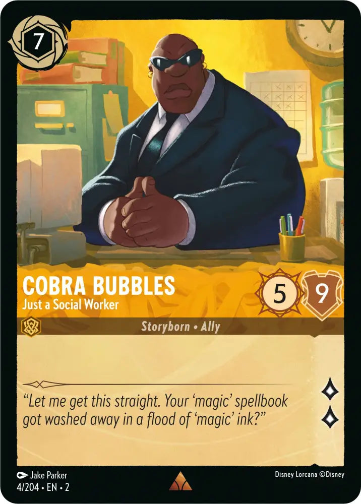 Cobra Bubbles - Just a Social Worker (4/204) [Rise of the Floodborn] - Lorcana Single