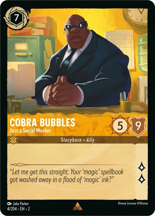 Cobra Bubbles - Just a Social Worker (4/204) [Rise of the Floodborn] - Lorcana Single
