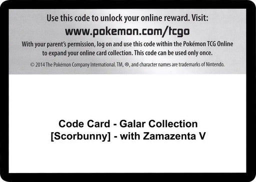 Code Card - Galar Collection [Scorbunny] - with Zamazenta V [Miscellaneous Cards and Products]
