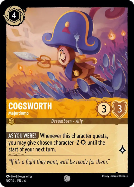 Cogsworth - Majordomo (5/204) [Ursula’s Return] - Lorcana Single