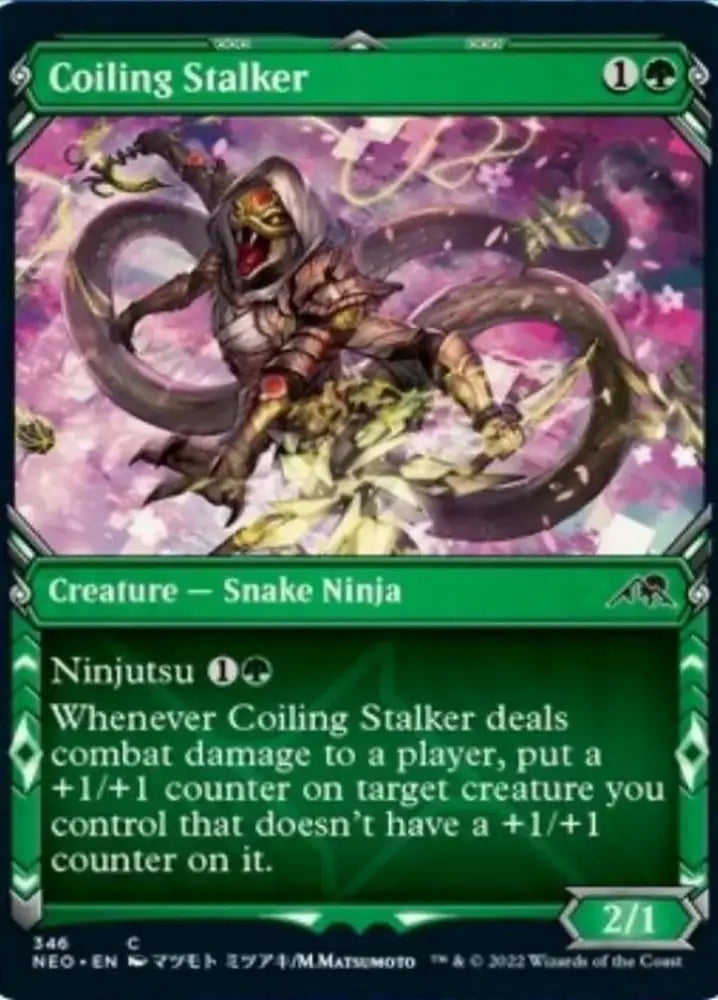 Coiling Stalker (Showcase Ninja) [Kamigawa: Neon Dynasty] - MTG Single