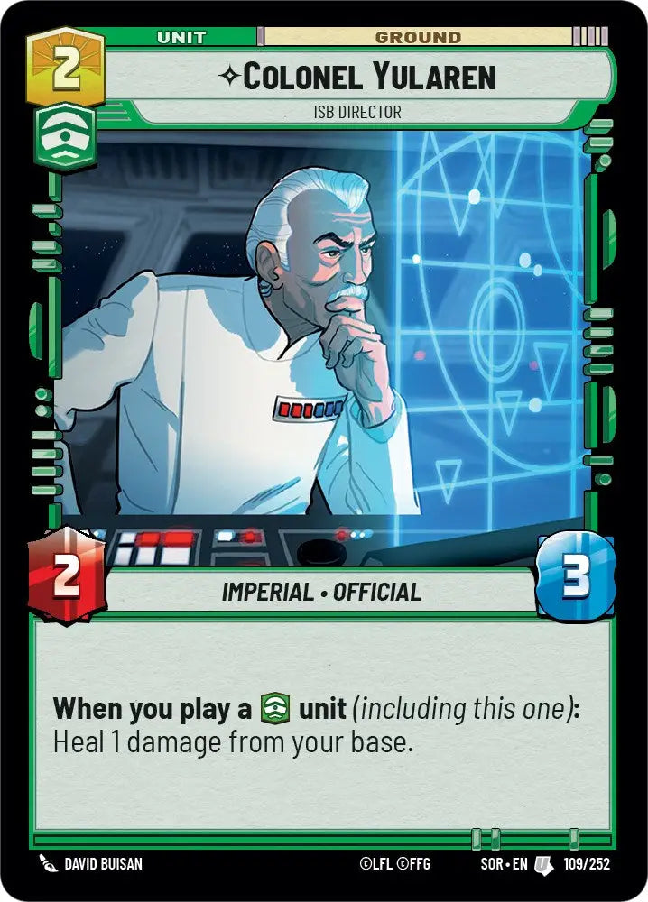 Colonel Yularen - ISB Director (109/252) [Spark of Rebellion] - Star Wars: Unlimited Single