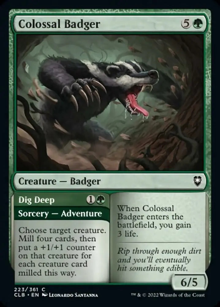 Colossal Badger // Dig Deep [Commander Legends: Battle for Baldur’s Gate] - MTG Single