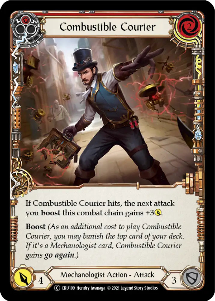 Combustible Courier (Red) [Crucible of War Unlimited] Unlimited Rainbow Foil - Flesh And Blood Single