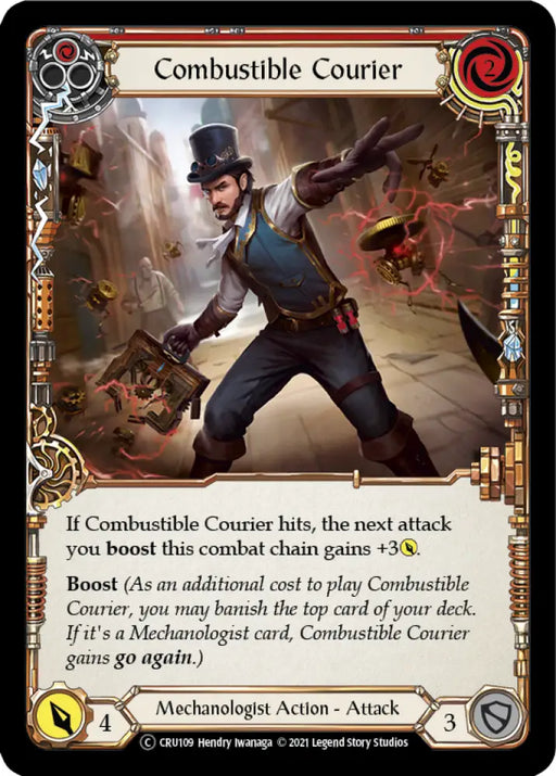 Combustible Courier (Red) [Crucible of War Unlimited] Unlimited Rainbow Foil - Flesh And Blood Single