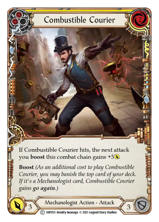 Combustible Courier (Yellow) [1HP203] (History Pack 1) - Flesh And Blood Single