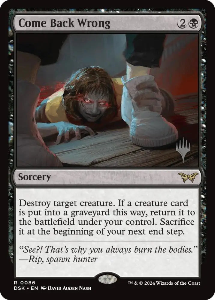 Come Back Wrong (0086) (Promo Pack) [Duskmourn: House of Horror Promos] - MTG Single