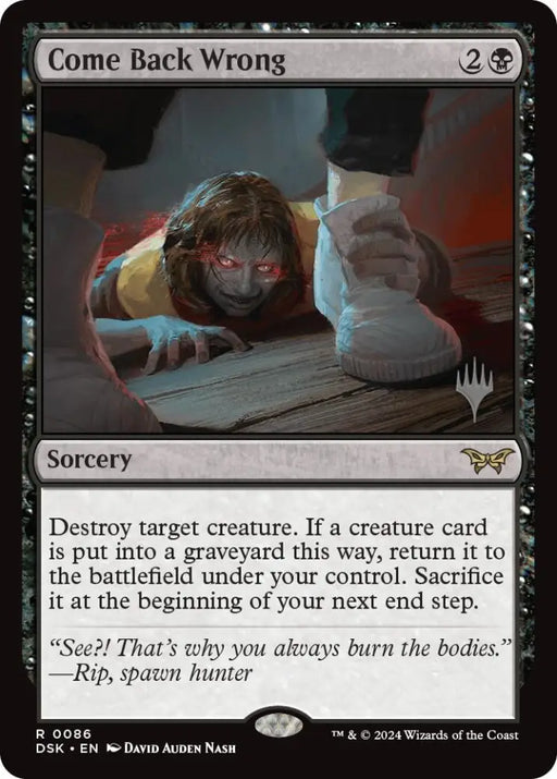 Come Back Wrong (0086) (Promo Pack) [Duskmourn: House of Horror Promos] - MTG Single