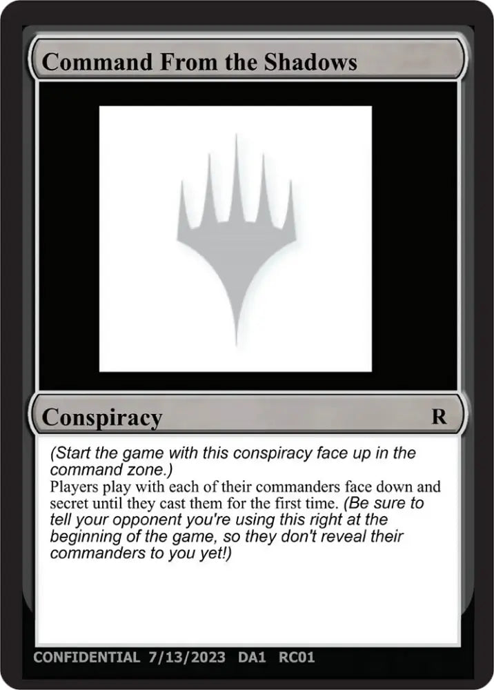 Command From the Shadows [Unknown Event] - MTG Single