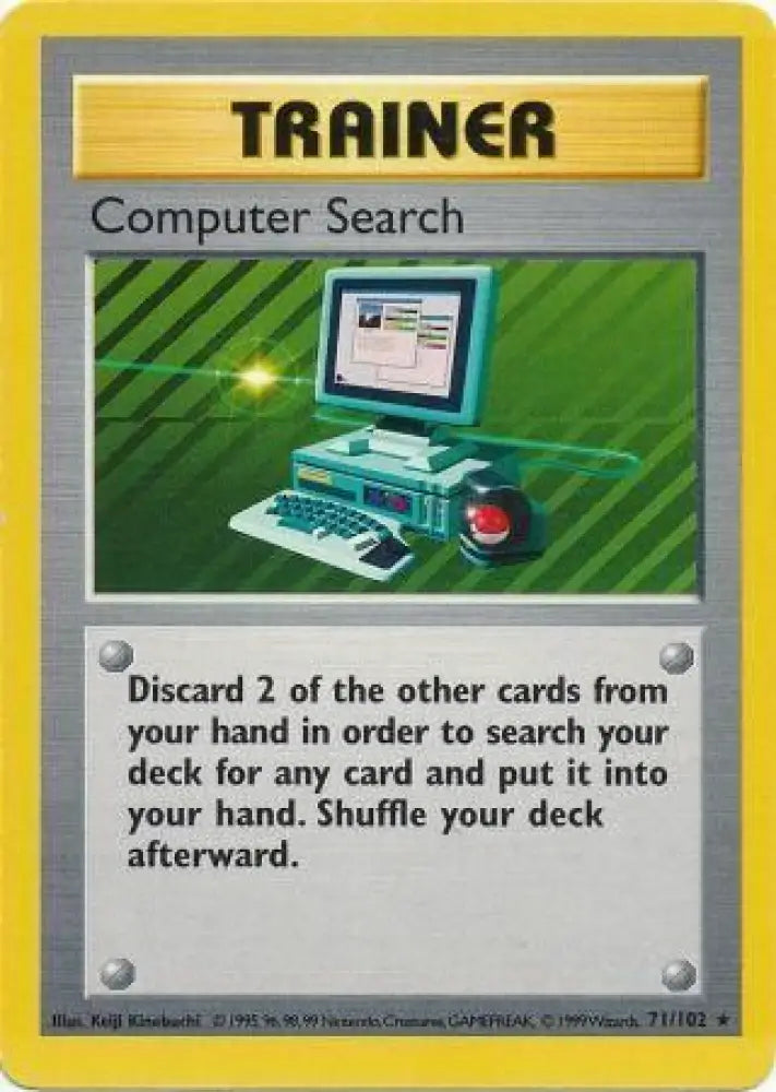 Computer Search (71/102) [Base Set Shadowless Unlimited] - Pokemon Single
