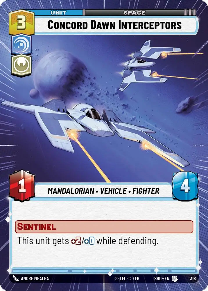 Concord Dawn Interceptors (Hyperspace) (318) [Shadows of the Galaxy] - Star Wars: Unlimited Single
