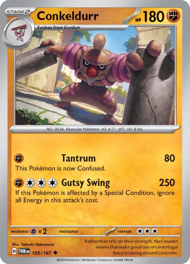 Conkeldurr (105/167) [Scarlet & Violet: Twilight Masquerade] - Pokemon Single