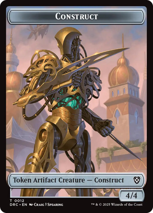 Construct // Golem (0013) Double-Sided Token [Aetherdrift Tokens] - MTG Single