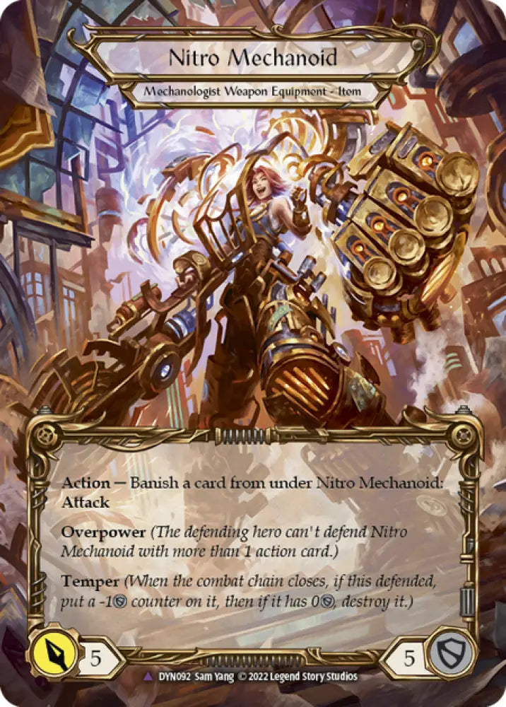 Construct Nitro Mechanoid // Nitro Mechanoid (Marvel) [Dynasty] Cold Foil - Flesh And Blood Single