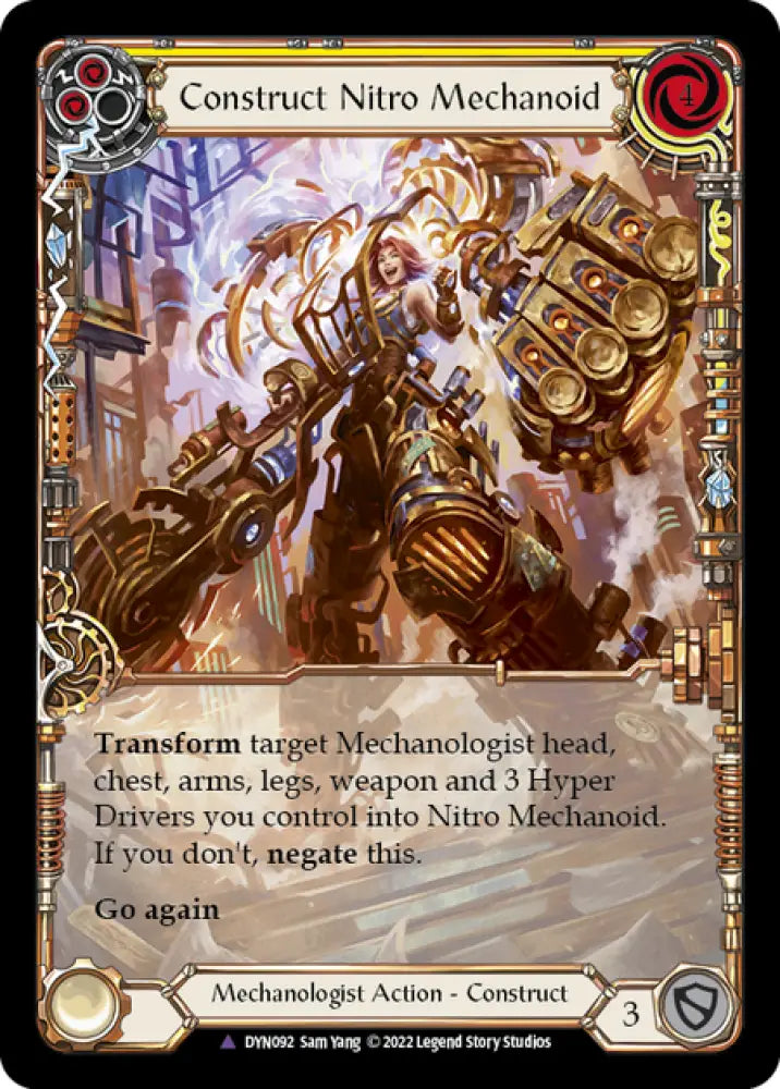 Construct Nitro Mechanoid // Nitro Mechanoid (Marvel) [Dynasty] Cold Foil - Flesh And Blood Single