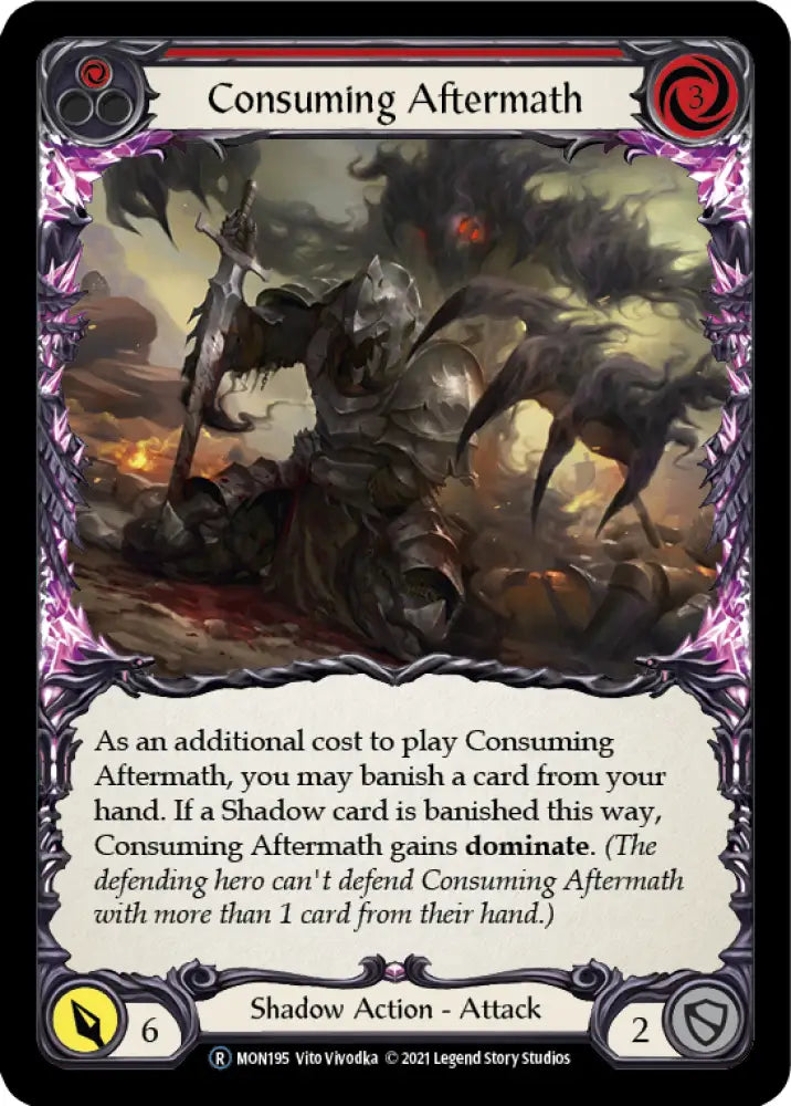 Consuming Aftermath (Red) [Monarch Unlimited] Unlimited Rainbow Foil - Flesh And Blood Single
