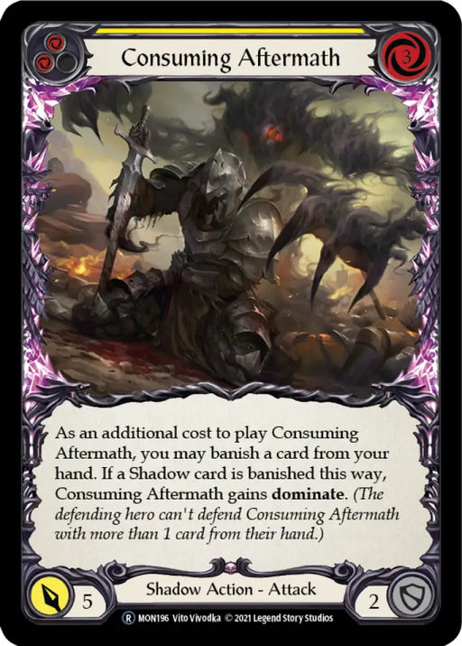 Consuming Aftermath (Yellow) [Monarch Unlimited] Unlimited Rainbow Foil - Flesh And Blood Single