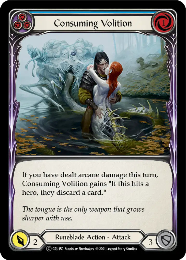 Consuming Volition (Blue) [Crucible of War Unlimited] Unlimited Rainbow Foil - Flesh And Blood Single