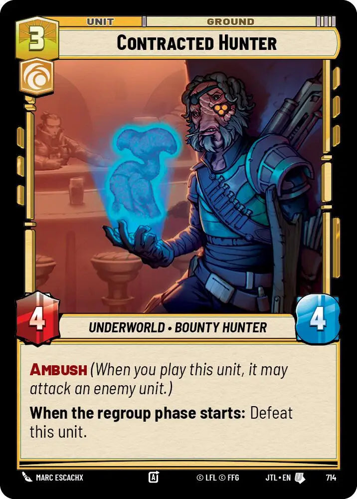 Contracted Hunter (Foil) (714) [Jump to Lightspeed] - Star Wars: Unlimited Single