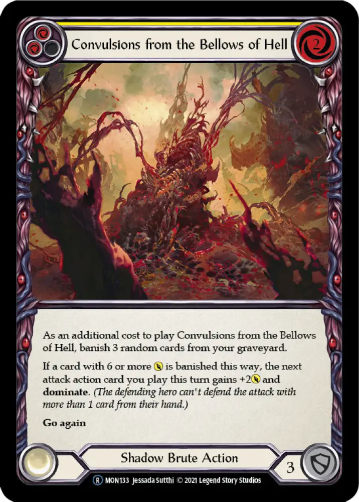 Convulsions from the Bellows of Hell (Yellow) [Monarch Unlimited] Unlimited Normal - Flesh And Blood Single