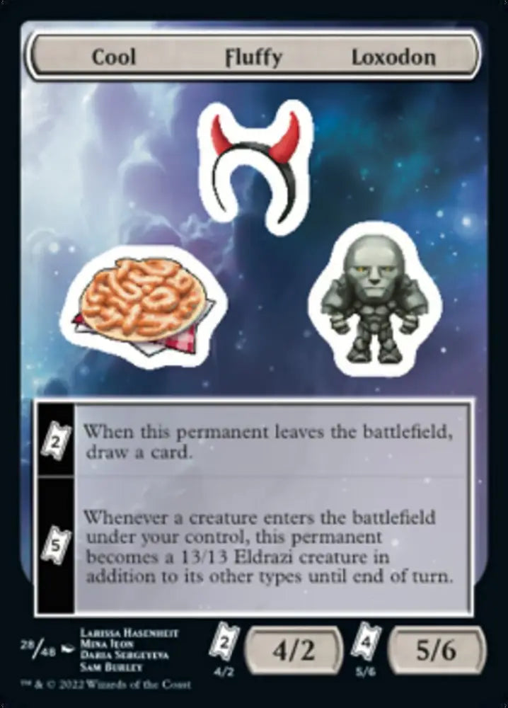 Cool Fluffy Loxodon [Unfinity Stickers] - MTG Single