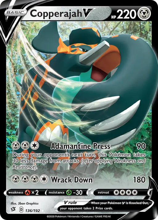 Copperajah V (136/192) [Sword & Shield: Rebel Clash] - Pokemon Single