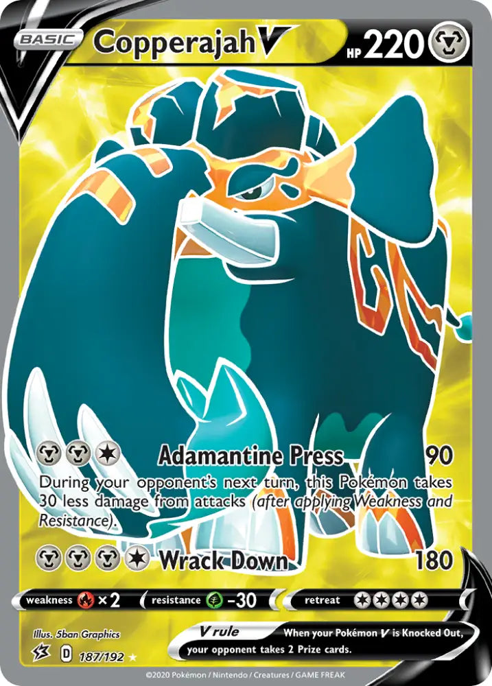Copperajah V (187/192) [Sword & Shield: Rebel Clash] - Pokemon Single
