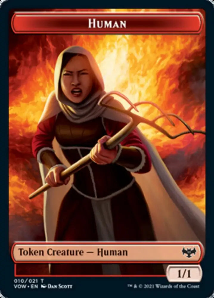 Copy // Human (010) Double-Sided Token [Innistrad: Crimson Vow Tokens] - MTG Single