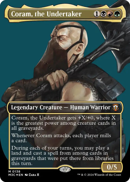 Coram the Undertaker (Borderless) (Ripple Foil) [Modern Horizons 3 Commander] - MTG Single