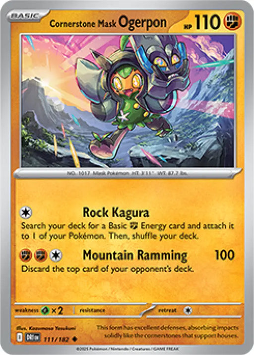 Cornerstone Mask Ogerpon - 111/182 [SV10: Destined Rivals] - Pokemon Single