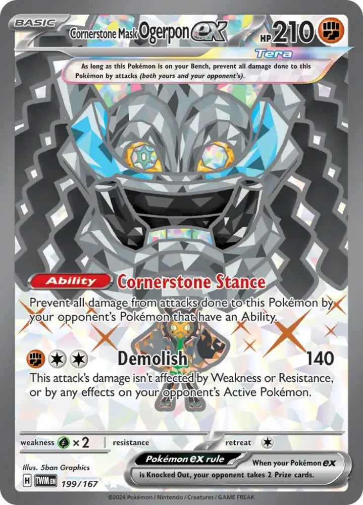 Cornerstone Mask Ogerpon ex (199/167) [Scarlet & Violet: Twilight Masquerade] - Pokemon Single
