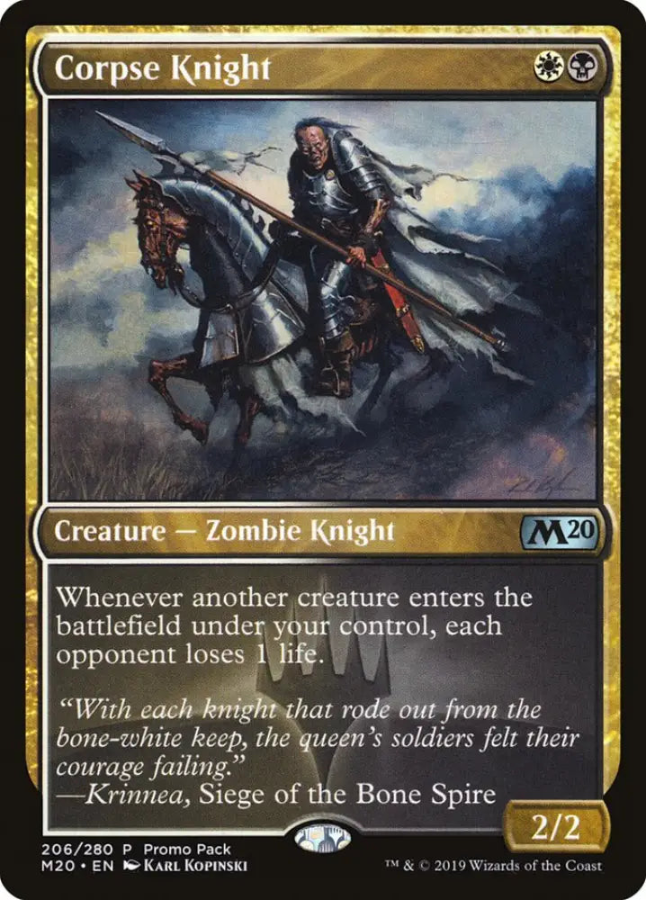 Corpse Knight (Promo Pack) [Core Set 2020 Promos] - MTG Single