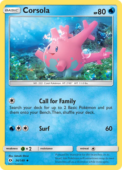 Corsola (36/149) [Sun & Moon: Base Set] - Pokemon Single