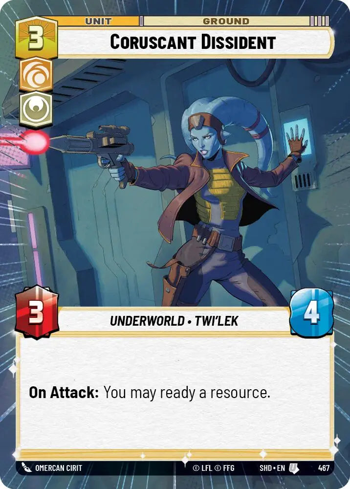 Coruscant Dissident (Hyperspace) (467) [Shadows of the Galaxy] - Star Wars: Unlimited Single