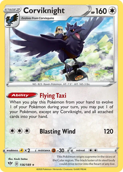 Corviknight (156/189) [Sword & Shield: Darkness Ablaze] - Pokemon Single