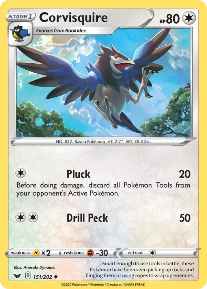 Corvisquire (151/202) [Sword & Shield: Base Set] - Pokemon Single