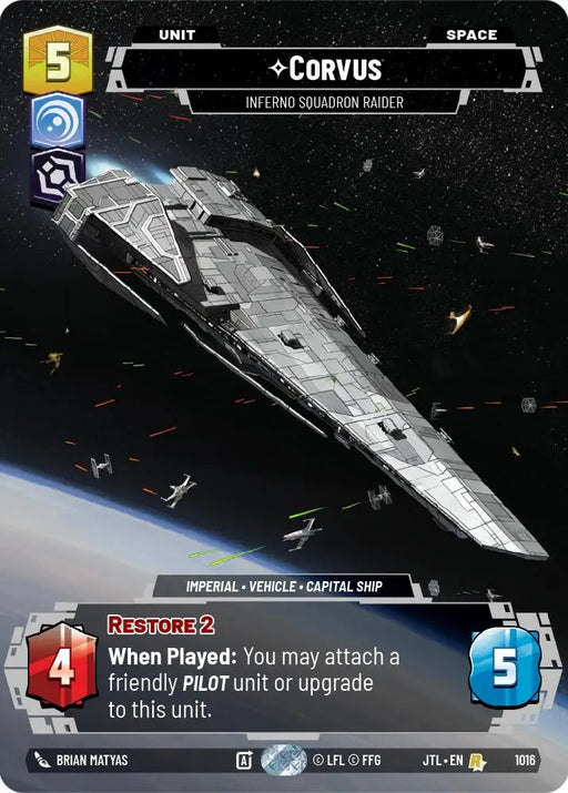 Corvus - Inferno Squadron Raider (Prestige) (1016) [Jump to Lightspeed] - Star Wars: Unlimited Single