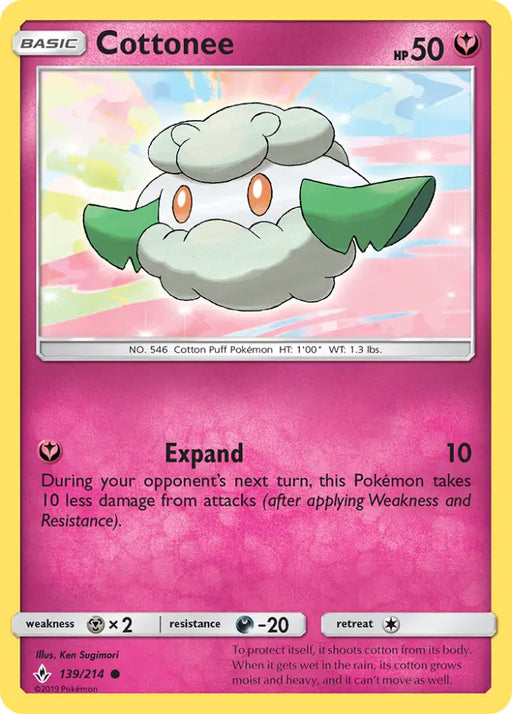 Cottonee (139/214) [Sun & Moon: Unbroken Bonds] - Pokemon Single